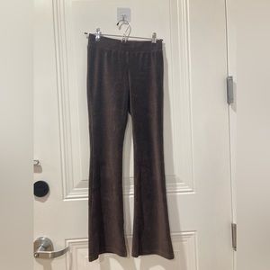 Aritzia low rise flare leg velvet pants. Rich mocha brown NWOT